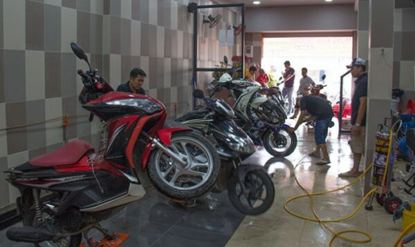 mặt bằng tiệm rửa xe